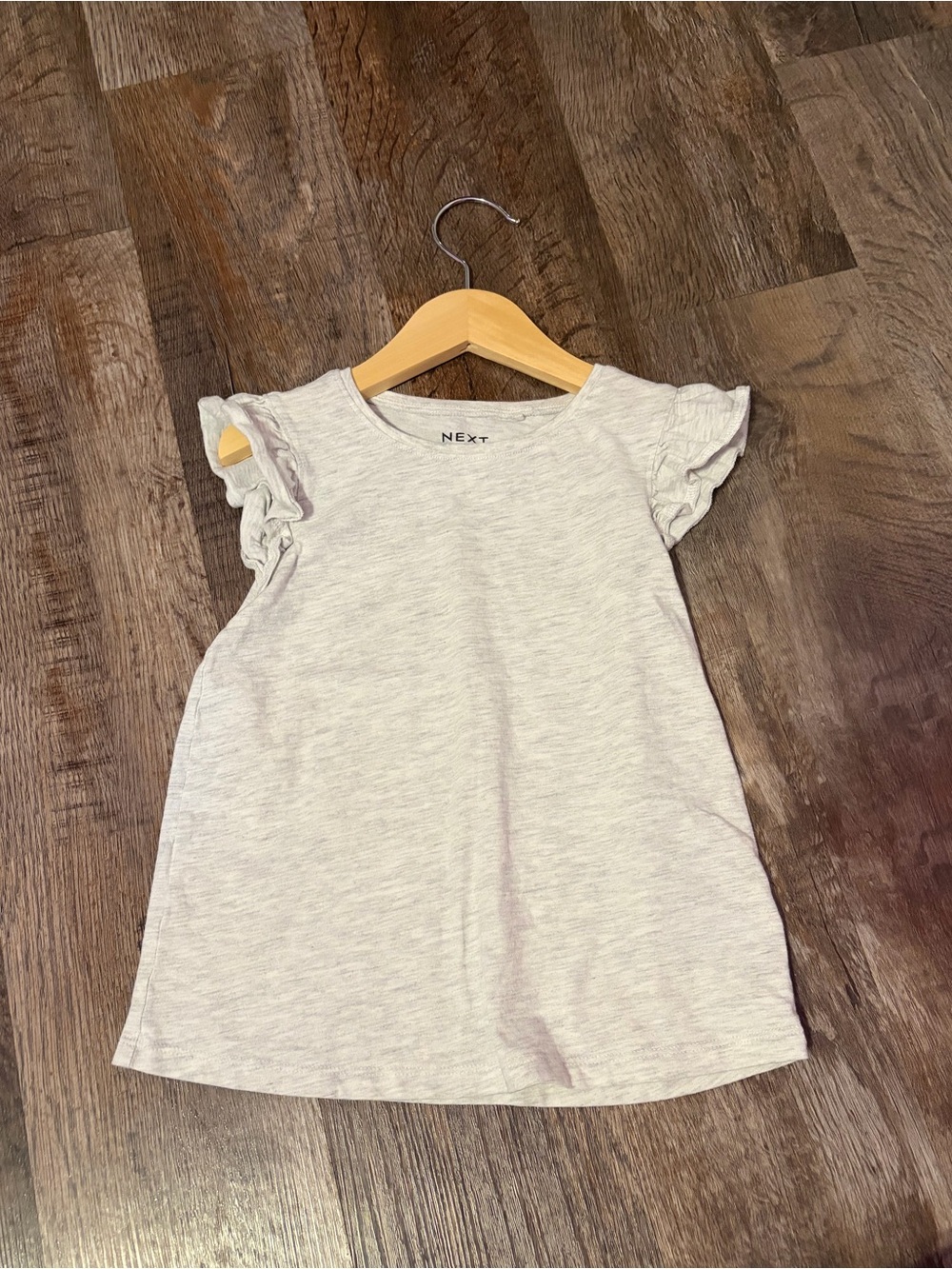 next Girls' Light Gray Ruffle Sleeve Tee